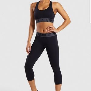 Gymshark Fit Cropped Legging - black/charcoal